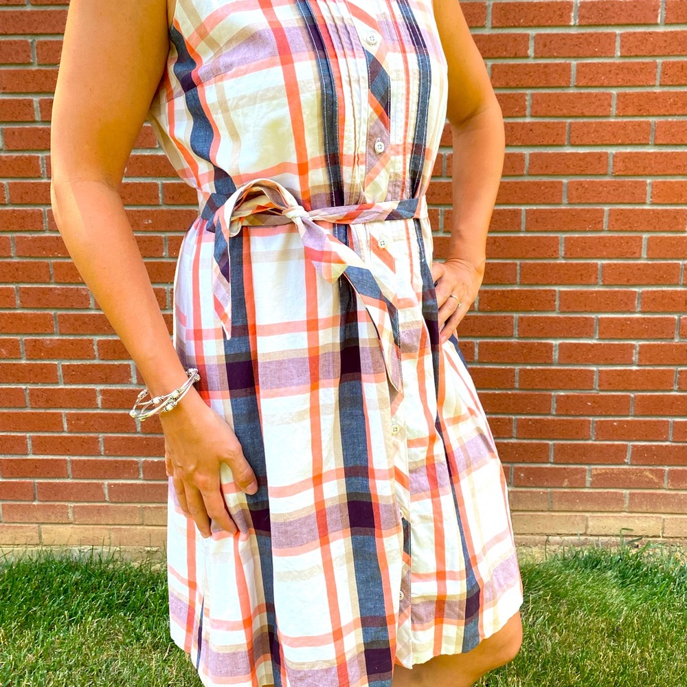 Plaid Tommy Hilfiger dress with belted waist